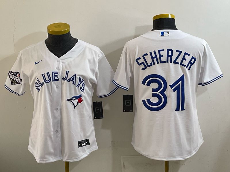 Women 2026 Nike Toronto Blue Jays #31 Scherzer White Game MLB Jersey 06->->
